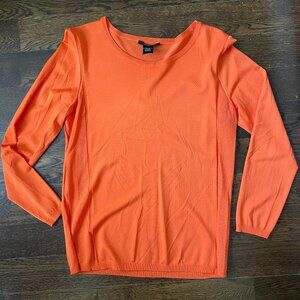 New(without tag) Pink Tartan Orange Crew Neck Slinky Sweater-Large